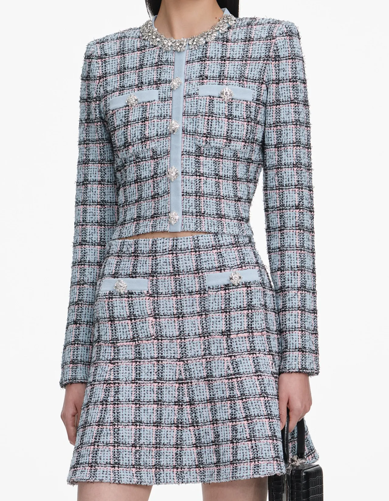 BLUE CHECK CARDIGAN