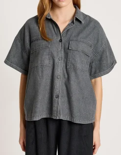 Bodhi Boxy Short Sleeve Denim Shirt