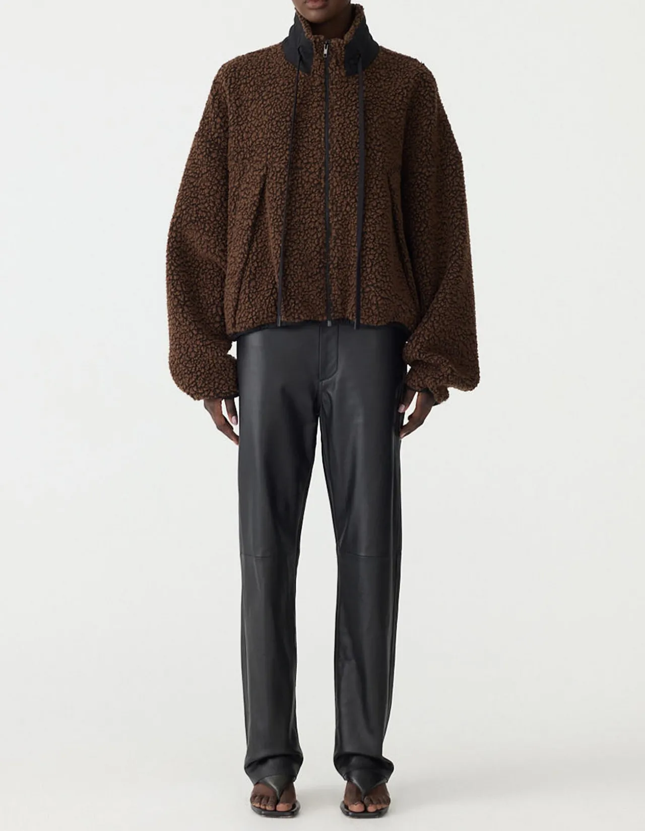 boiled wool zip up jacket
