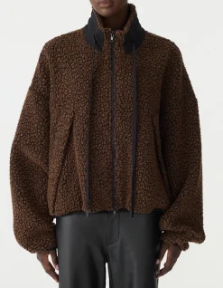 boiled wool zip up jacket