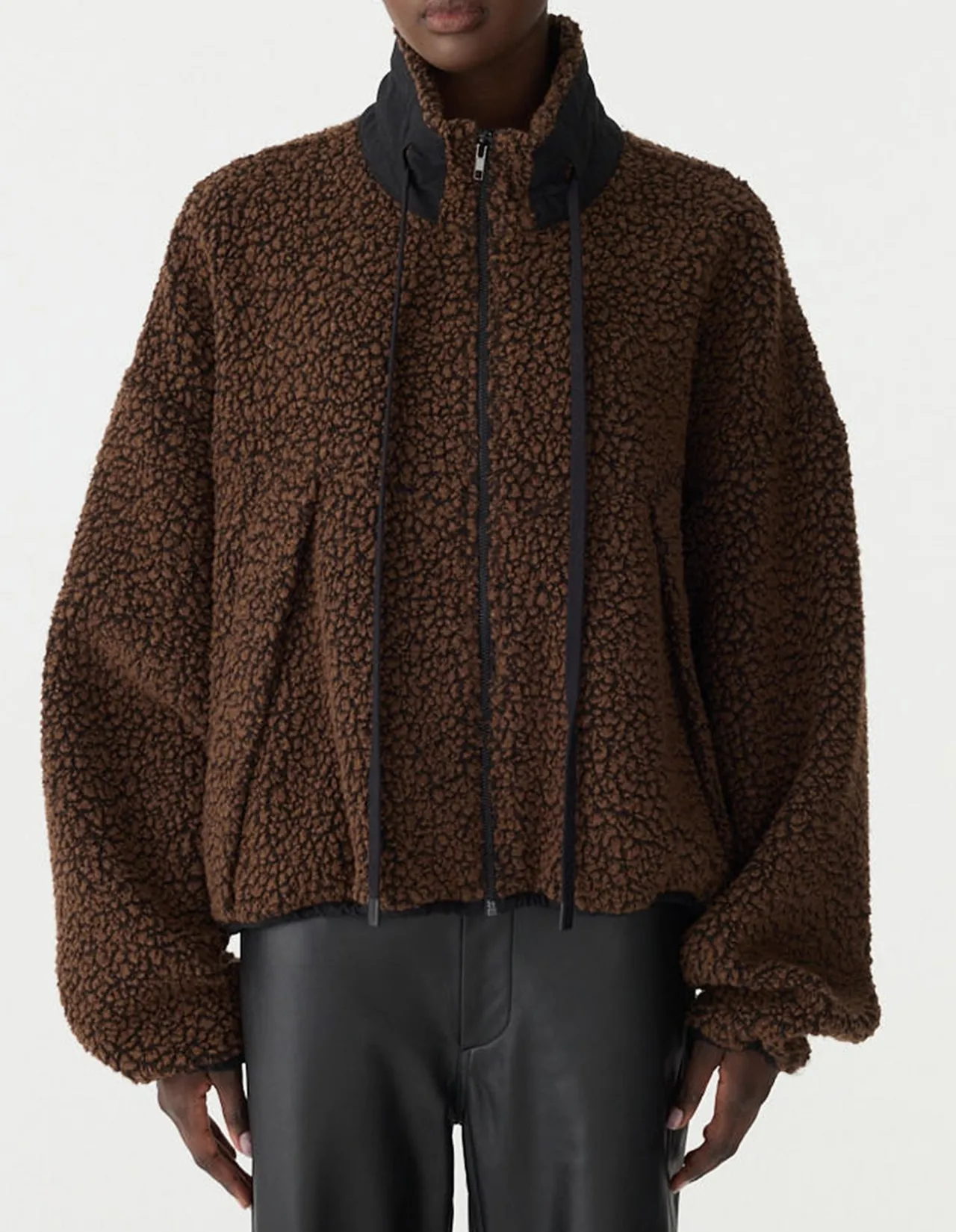 boiled wool zip up jacket