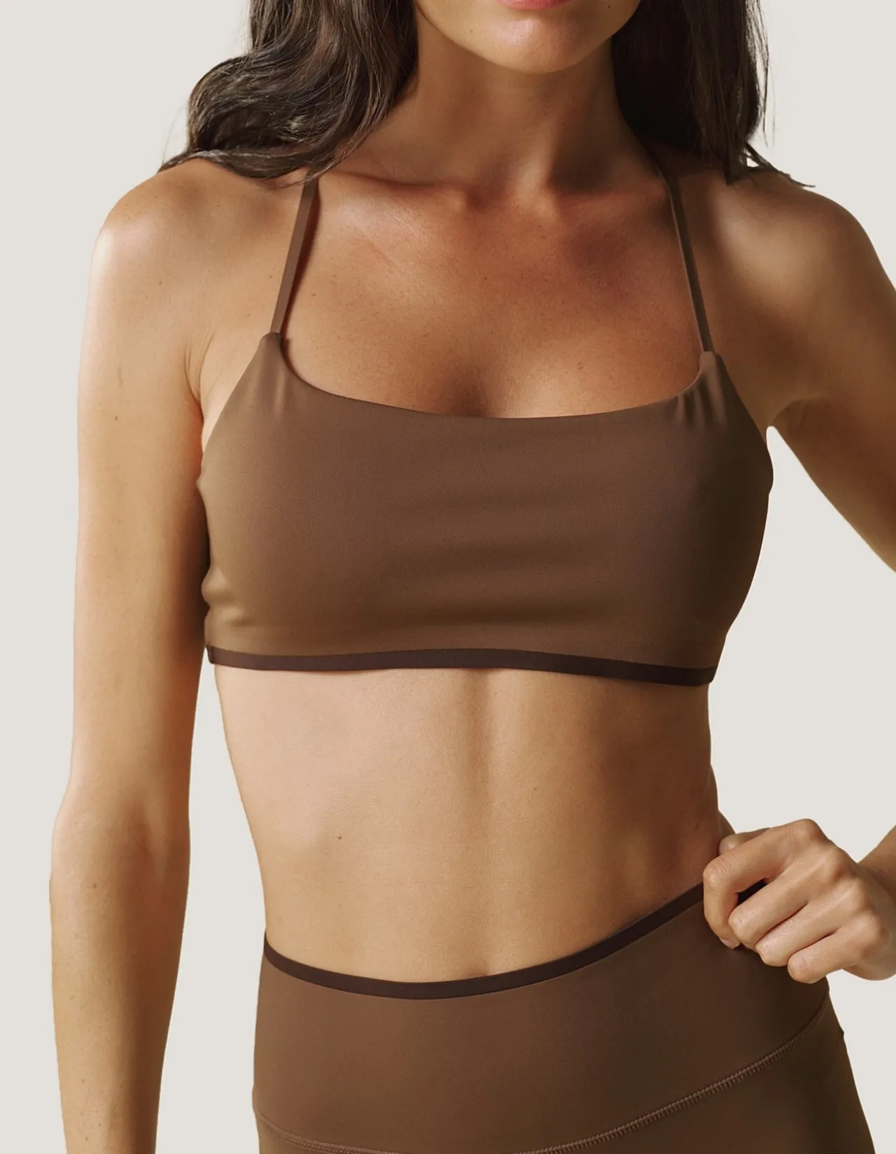 Bonded Skinny Strap Medium Support Sports Bra