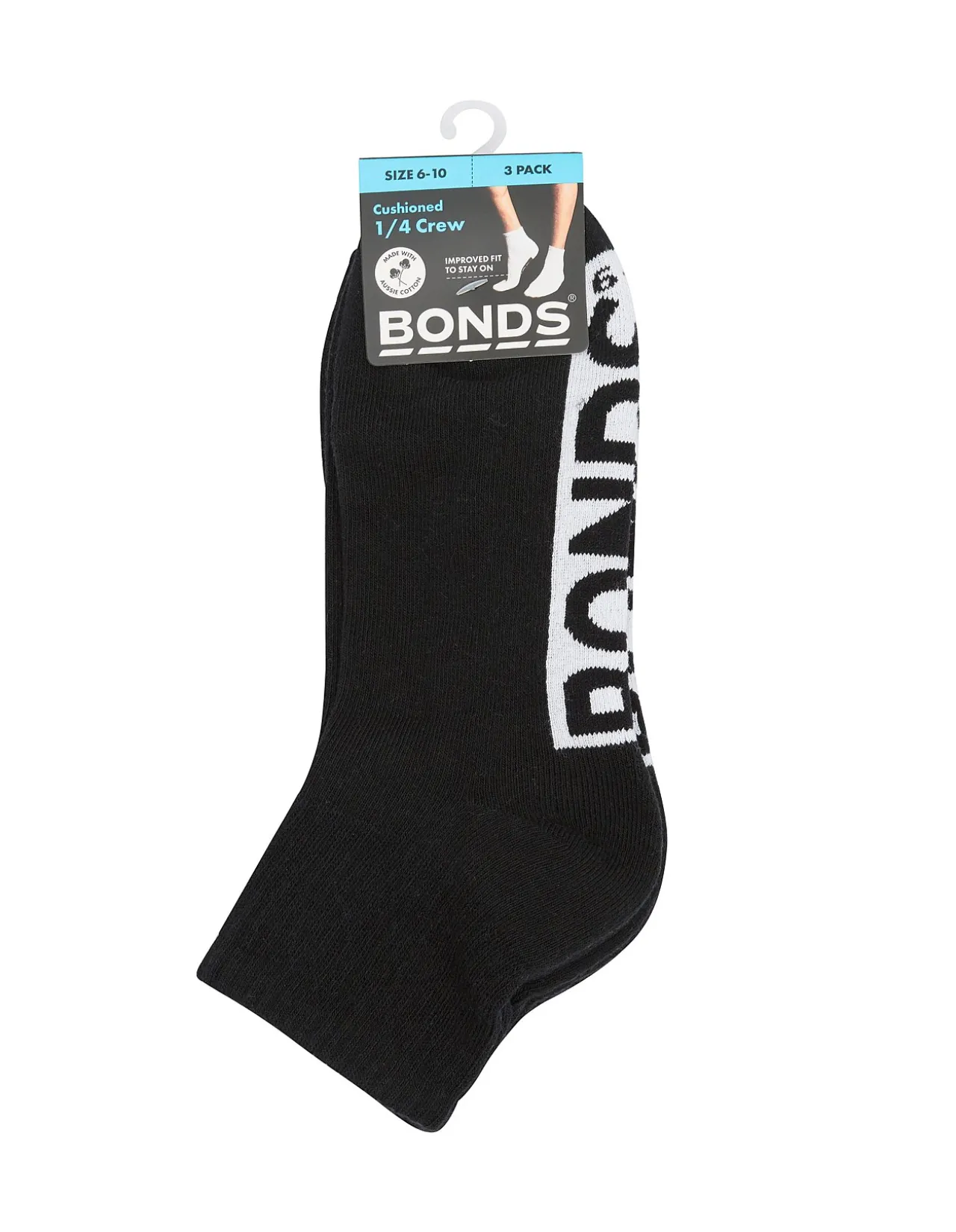 BONDS LOGO QTR CREW 3 PACK