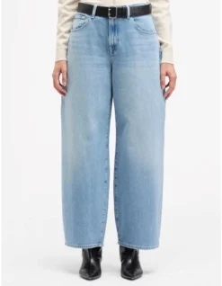 Bonnie Curvilinear Light Wash Barrel Leg Jeans