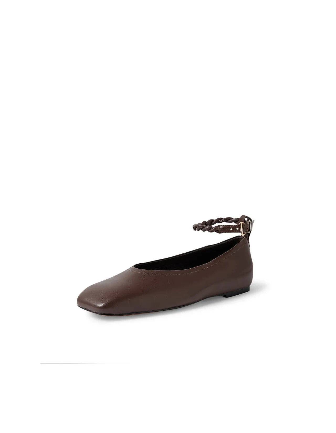BOOSTE Braided Ankle Strap Ballet Flats