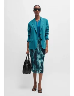 BOSS Seasonal-print skirt in stretch tulle