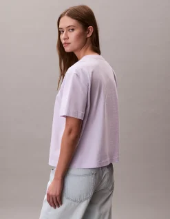 Boxy Logo Graphic Short Sleeve T-Shirt Lilac