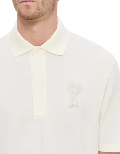 BOXY FIT POLO WITH AMI DE COEUR KNITTED PATCH