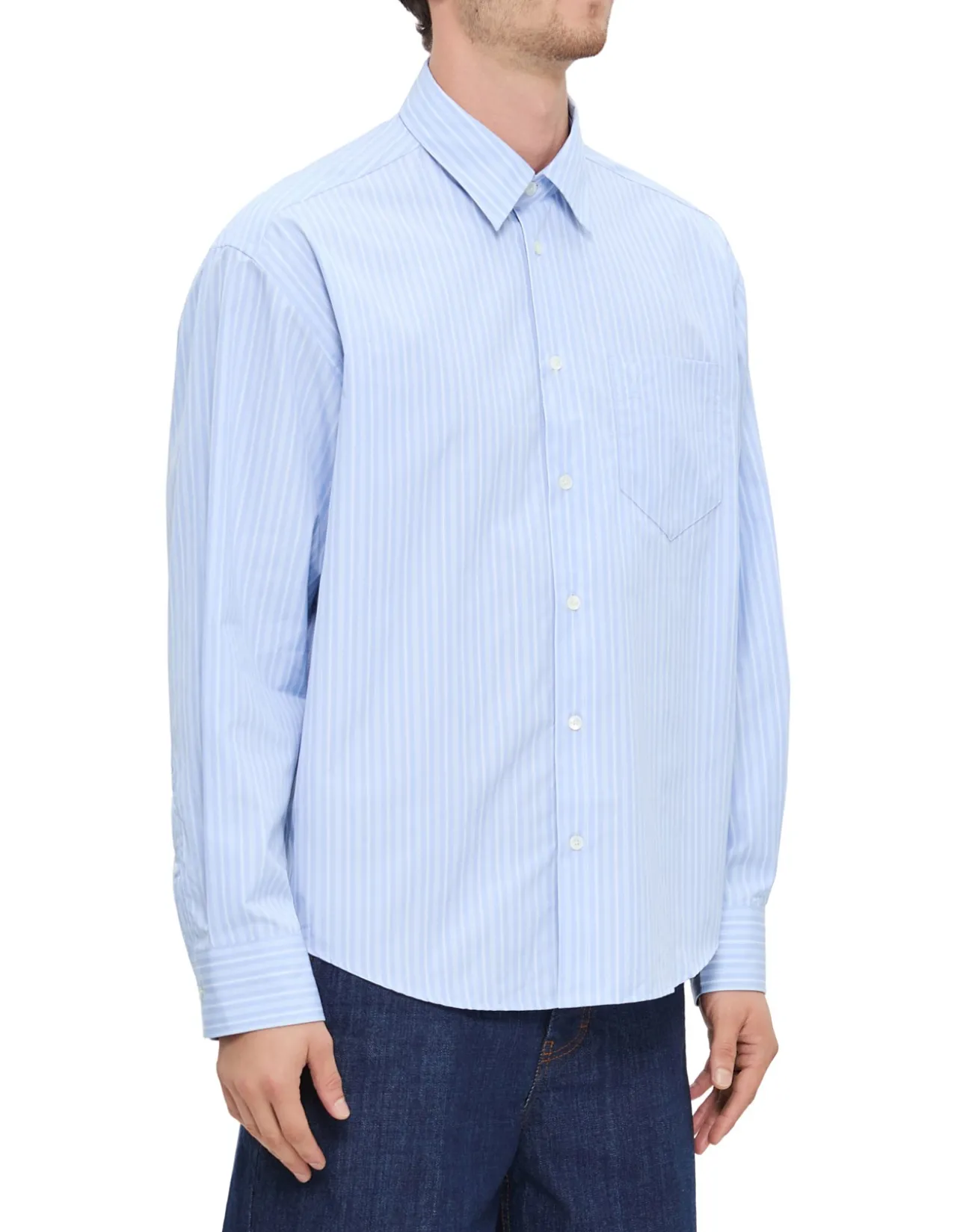 BOXY LONGSLEEVE SHIRT BUTTONDOWN COLLAR AND EMB AMI DE COEUR