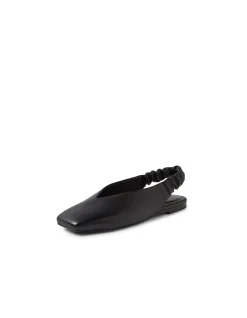BREETNY Square Toe Leather Slingback Flats
