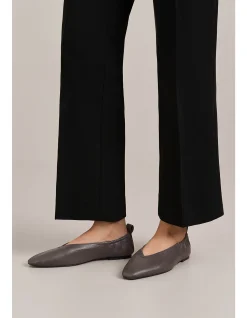Brie Gathered Leather Slip-On Flat