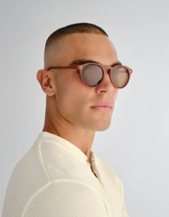 BRIGHT RED ROUND SUNGLASSES