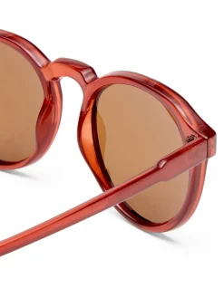 BRIGHT RED ROUND SUNGLASSES