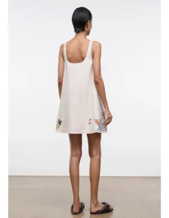 Brio Embroidered Linen Mini Tent Dress