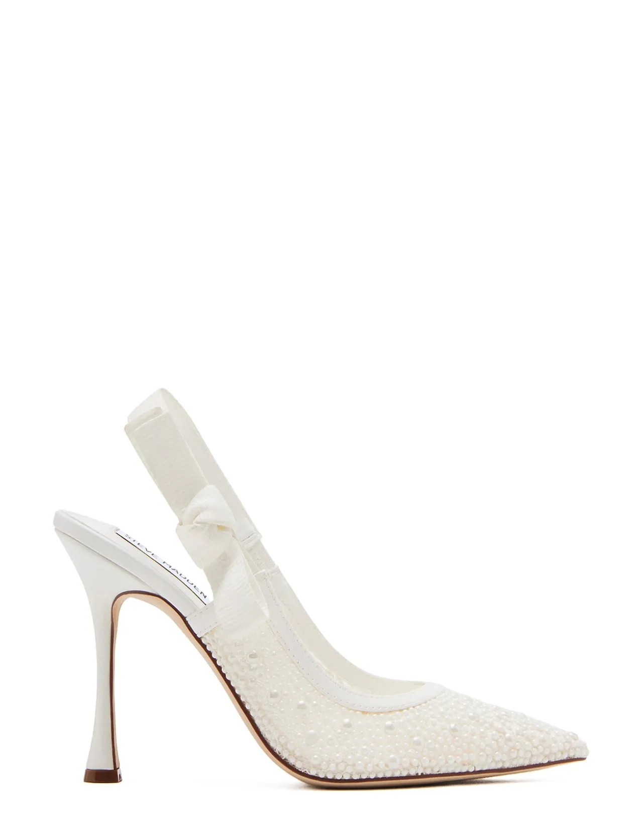 BRI SLINGBACK PUMP WHITE LACE PEARL