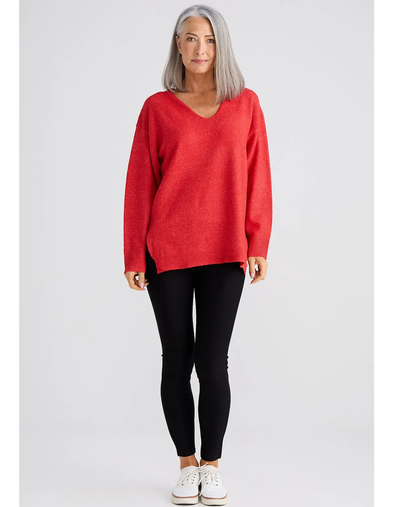 Britney Relaxed V Neck Fluffy Knit Jumper