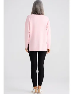 Britney Relaxed V Neck Fluffy Knit Jumper