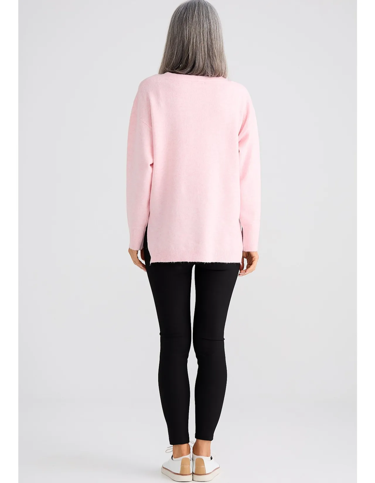 Britney Relaxed V Neck Fluffy Knit Jumper