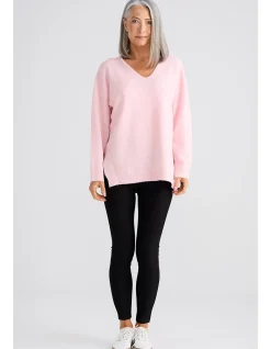Britney Relaxed V Neck Fluffy Knit Jumper