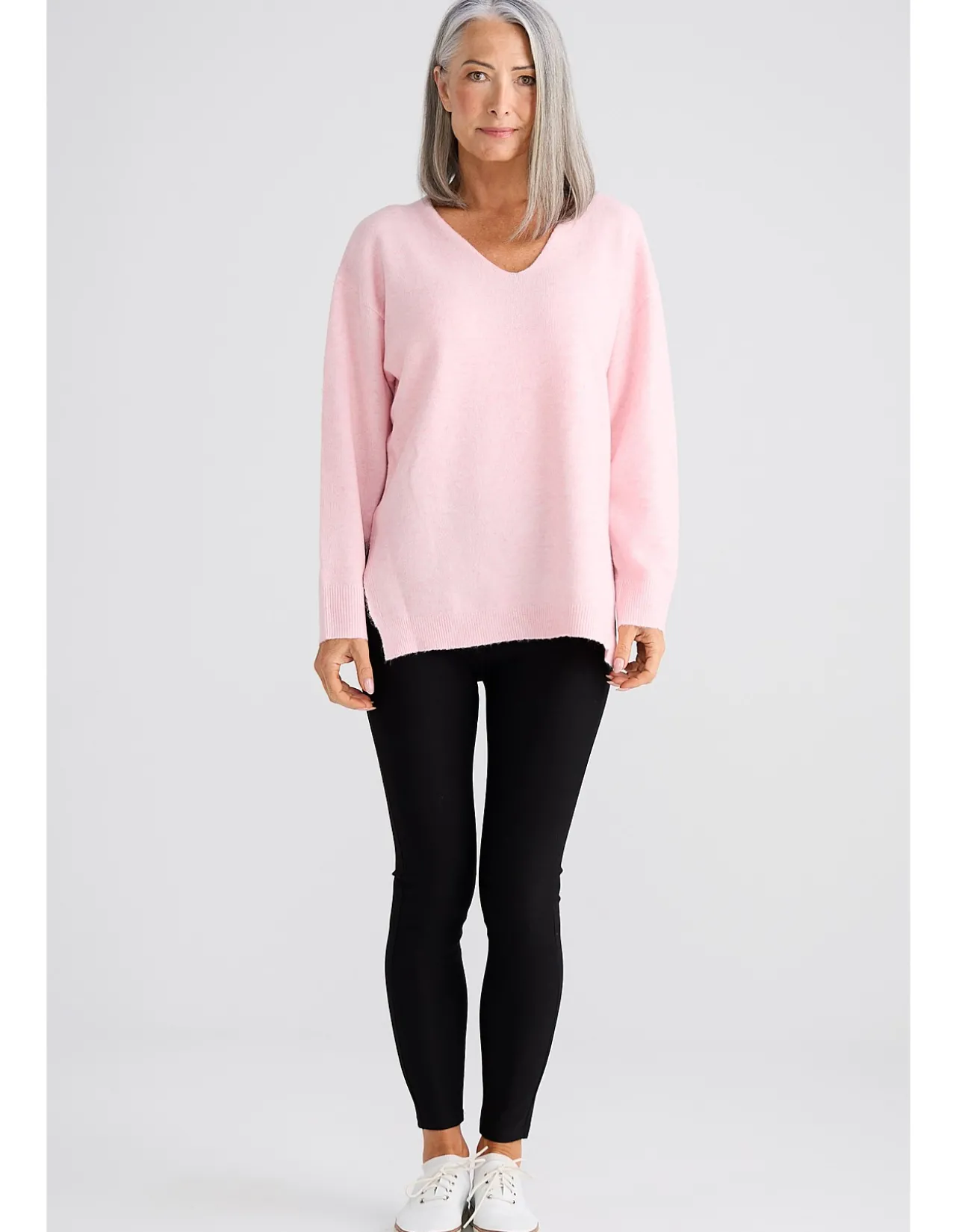 Britney Relaxed V Neck Fluffy Knit Jumper