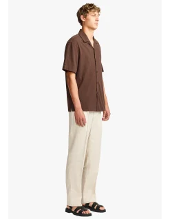 BROWN SEERSUCKER S/S SHIRT