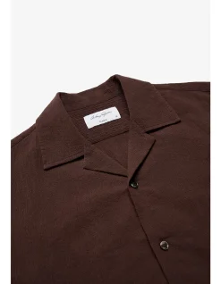 BROWN SEERSUCKER S/S SHIRT