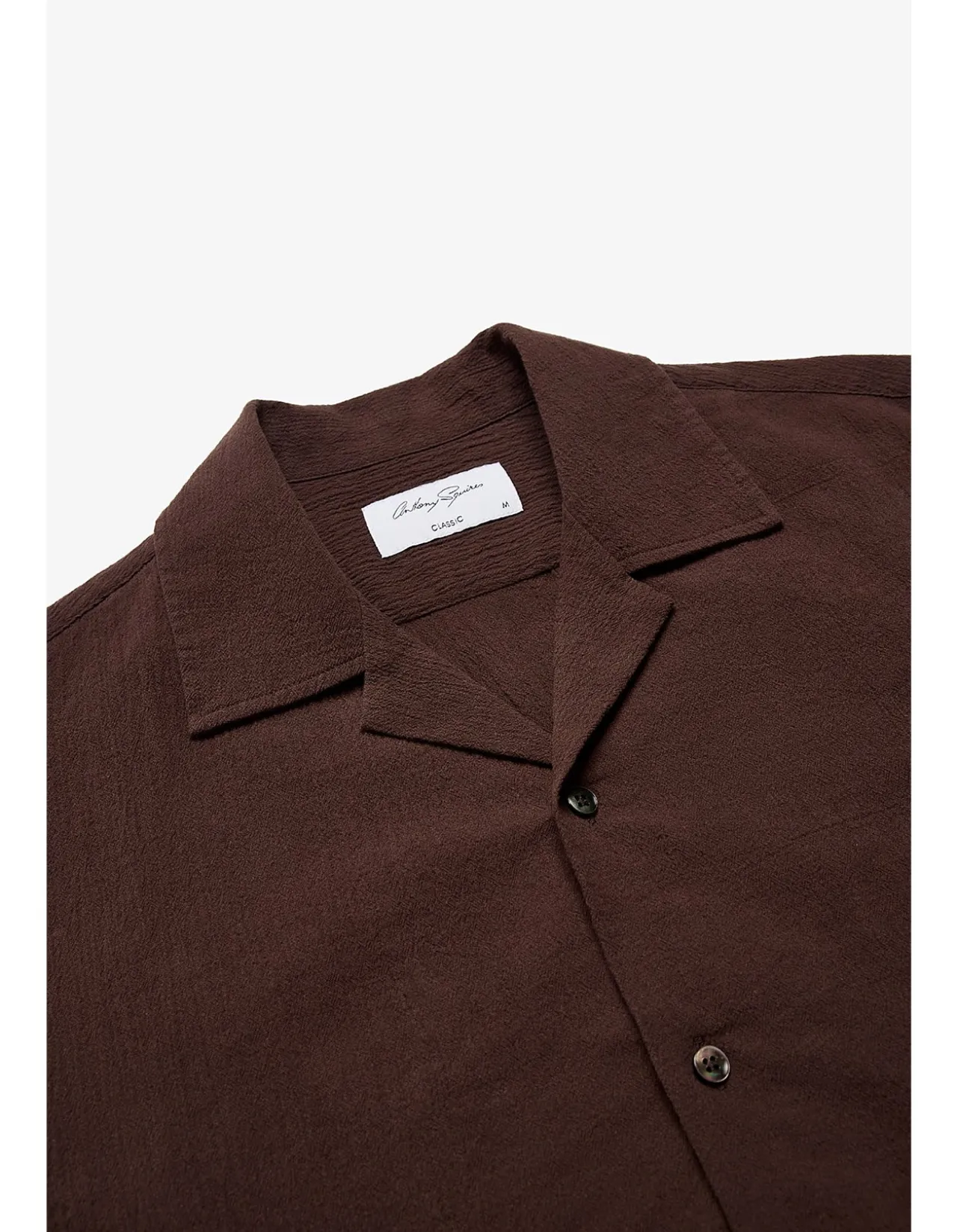 BROWN SEERSUCKER S/S SHIRT