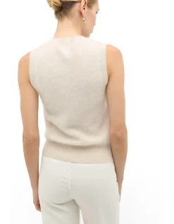 BRUSHED CASHMERE BUTTON VEST