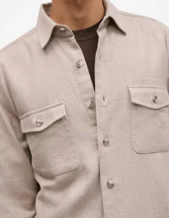 Brushed Herringbone Overshirt