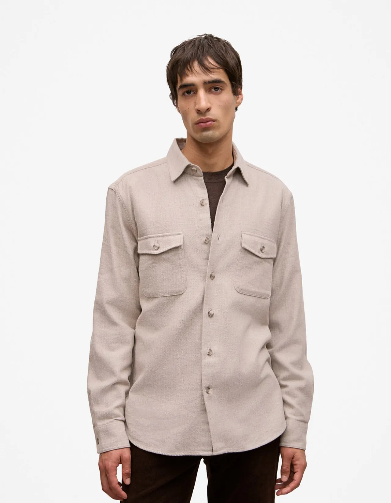Brushed Herringbone Overshirt