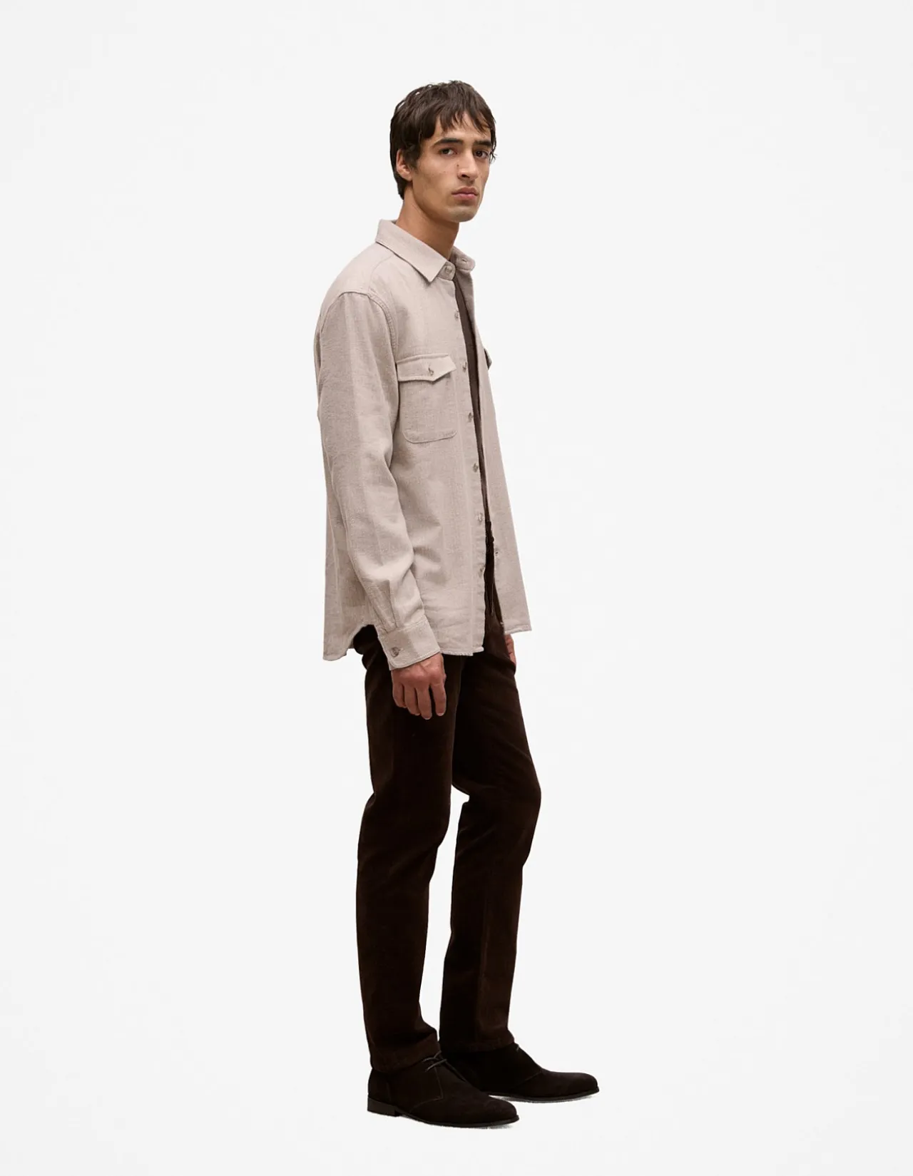 Brushed Herringbone Overshirt