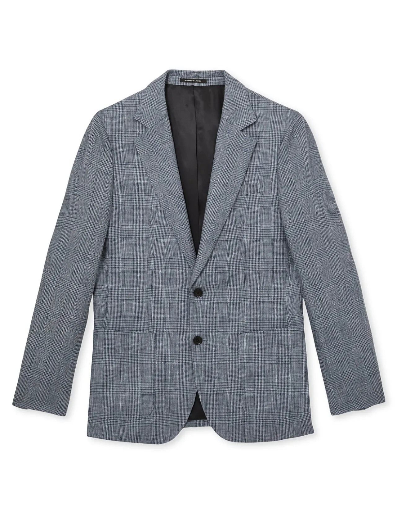 2B SB REEF NOTCH PRINCE OF WALES CHECK LINEN BLAZER