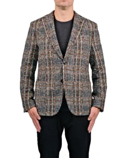 2B SLIM CHECK 1/2 LINED PATCH POCKET BLAZER