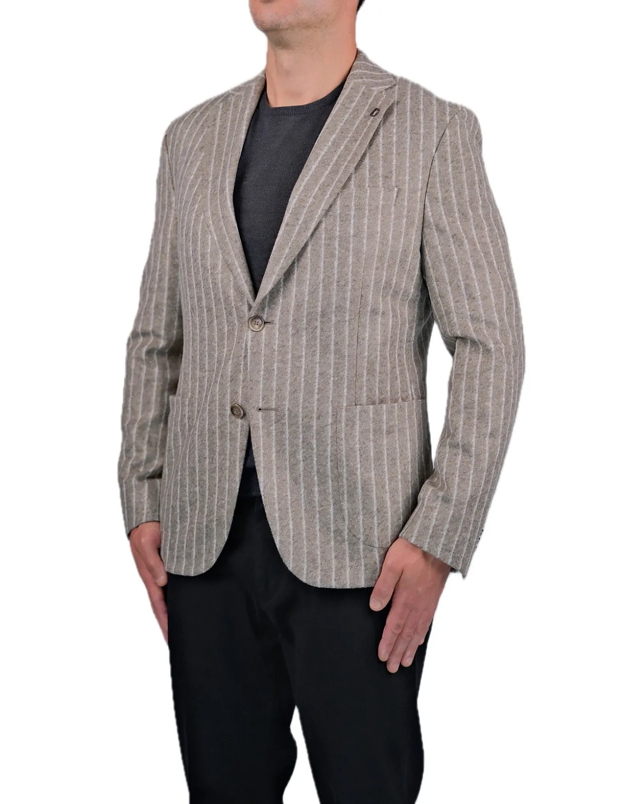 2B SLIM STRIPE 1/2 LINED PATCH POCKET BLAZER