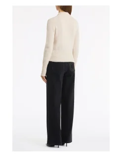 BUTTERMILK BRUSHED WOOL KNIT POLO