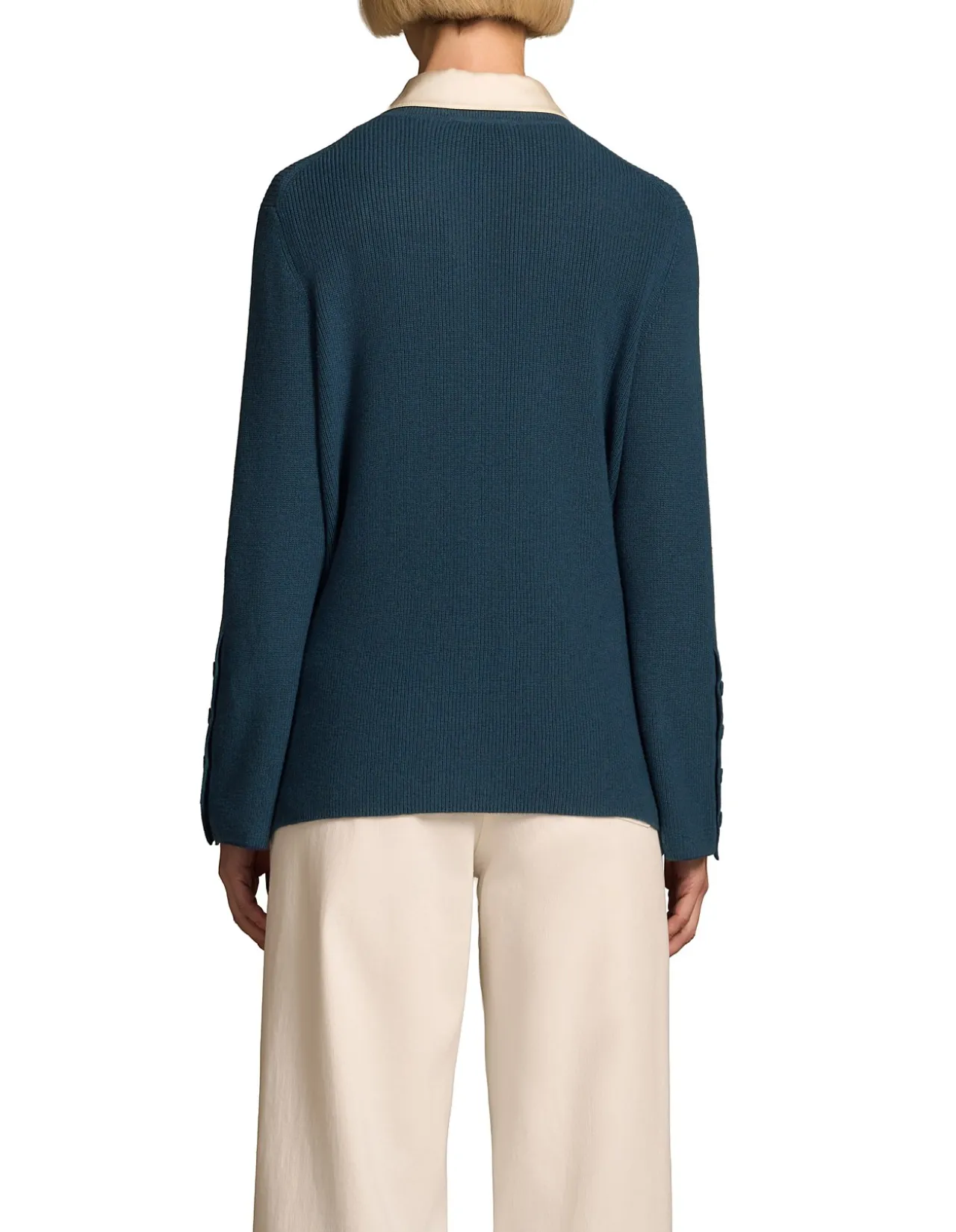 Button Sleeve Detail Knit