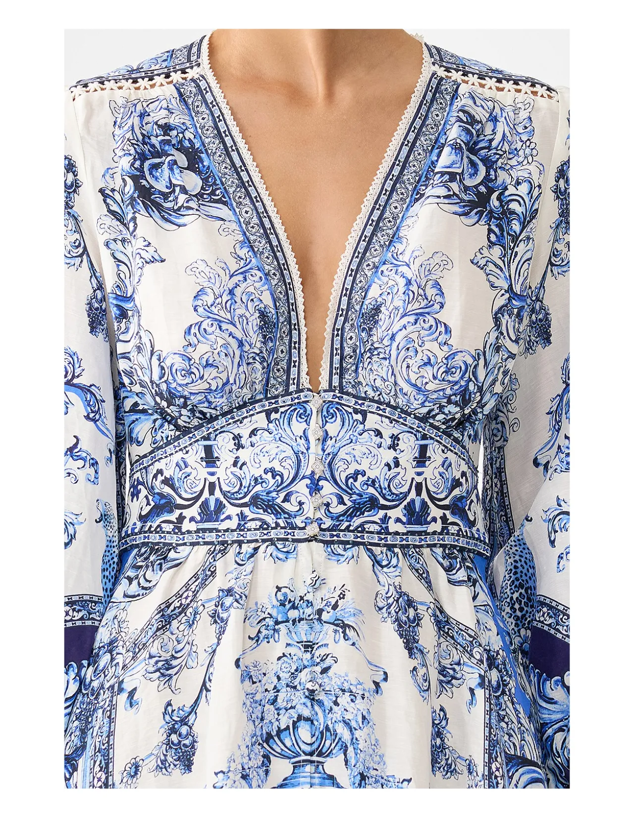 BUTTON DRESS WITH SHAPED WAISTBAND