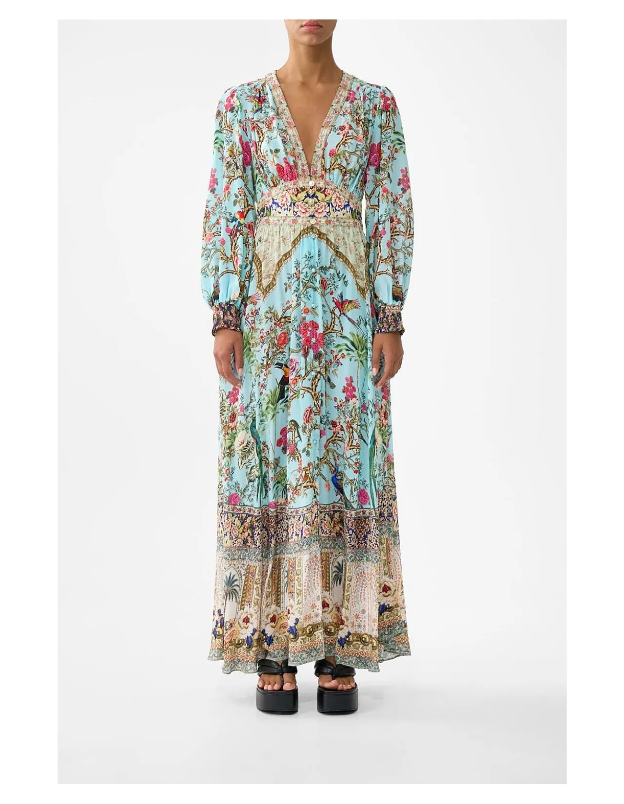 BUTTON DRESS WITH SHAPED WAISTBAND