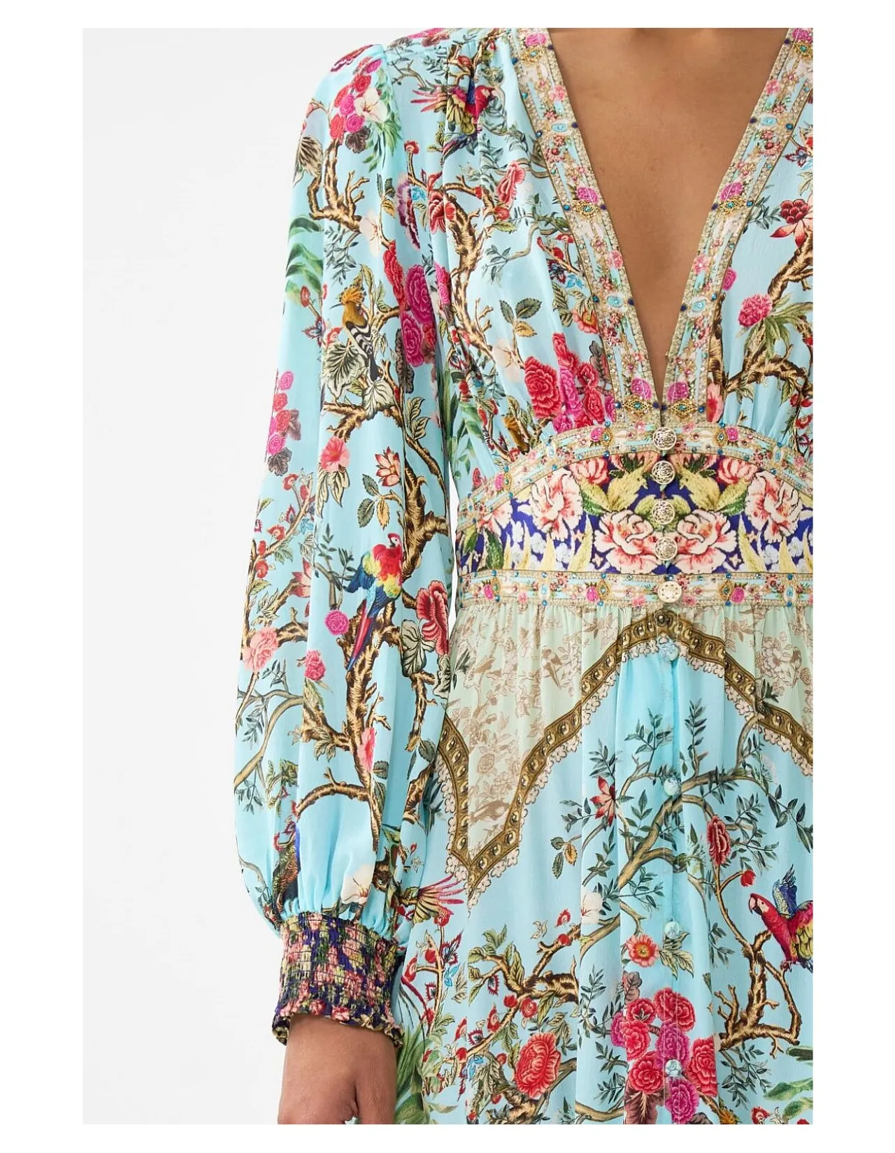 BUTTON DRESS WITH SHAPED WAISTBAND