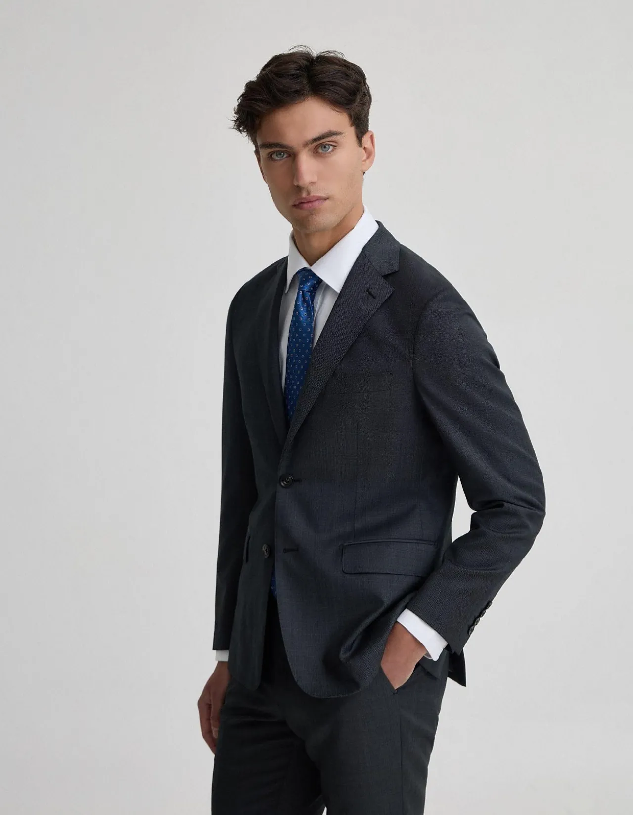 BYRON 1/2 CANVAS WOOL SUIT JACKET