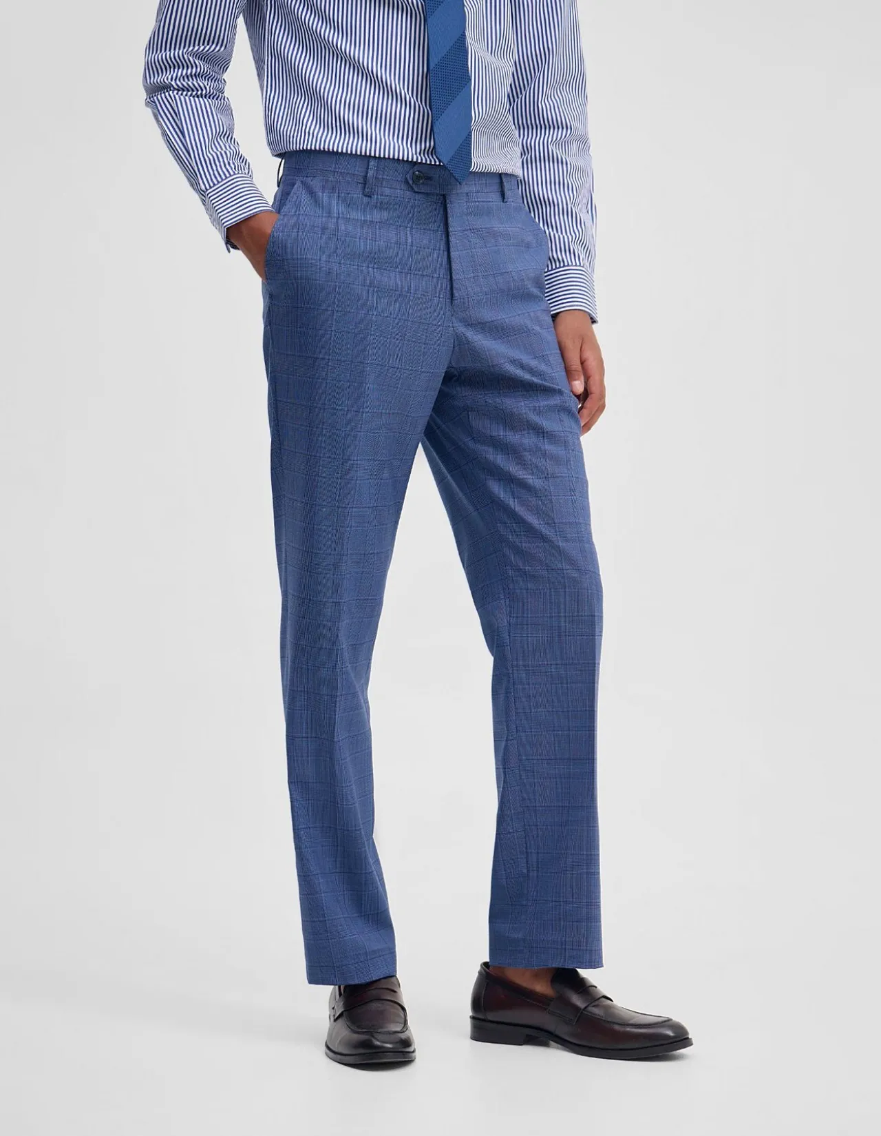 BYRON CHECKED SUIT TROUSER
