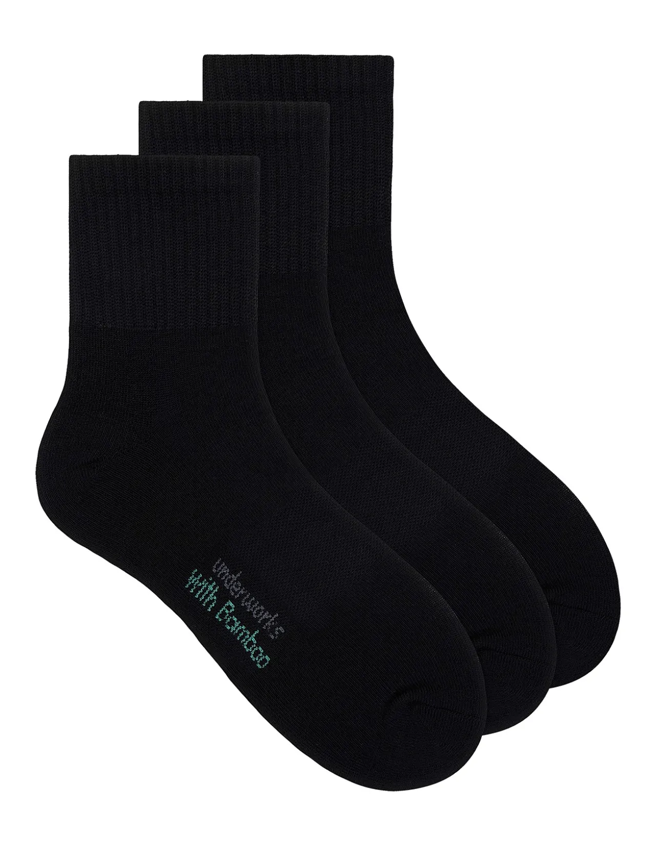 BY UNDERWORKS MEN'S CUSHIONED QUARTER CREW WITH BAMBOO 3PK