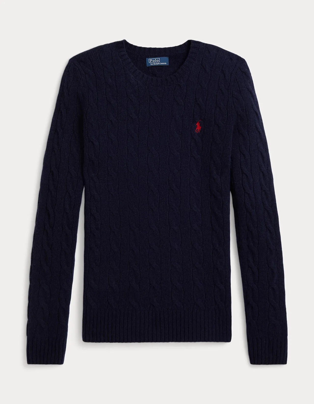 CABLE WOOL-CASHMERE CREWNECK SWEATER