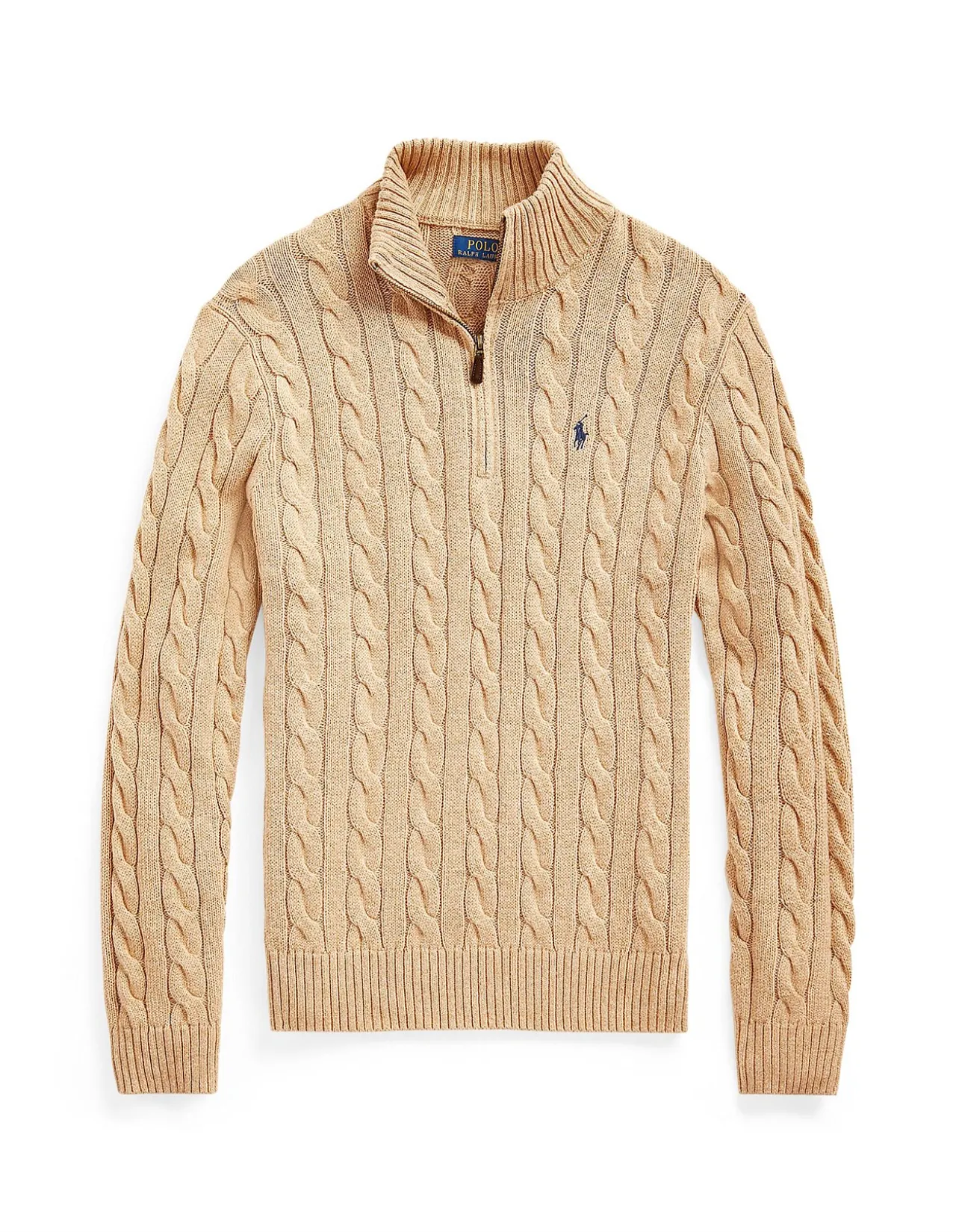 Cable-Knit Cotton Quarter-Zip Sweater