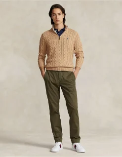 Cable-Knit Cotton Quarter-Zip Sweater