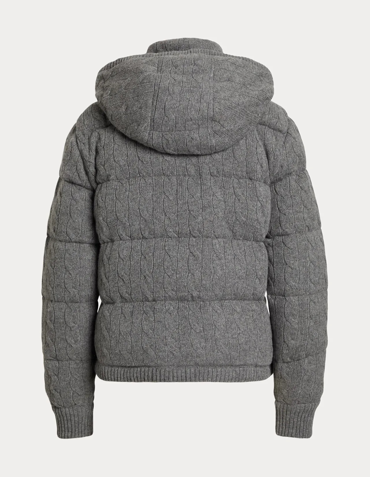 CABLE-KNIT WOOL-CASHMERE PUFFER JACKET