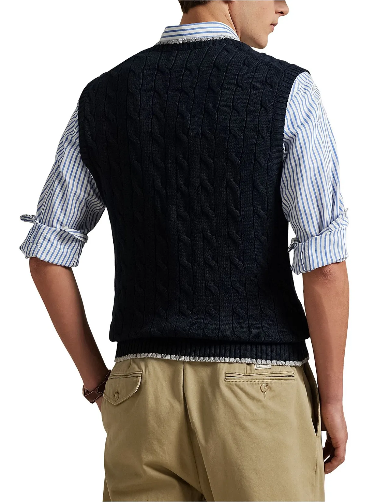 Cable-Knit Cotton Sweater Vest