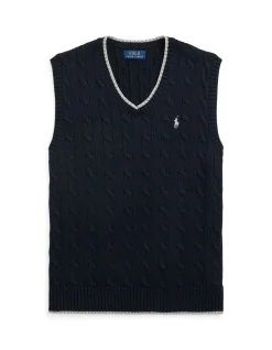 Cable-Knit Cotton Sweater Vest
