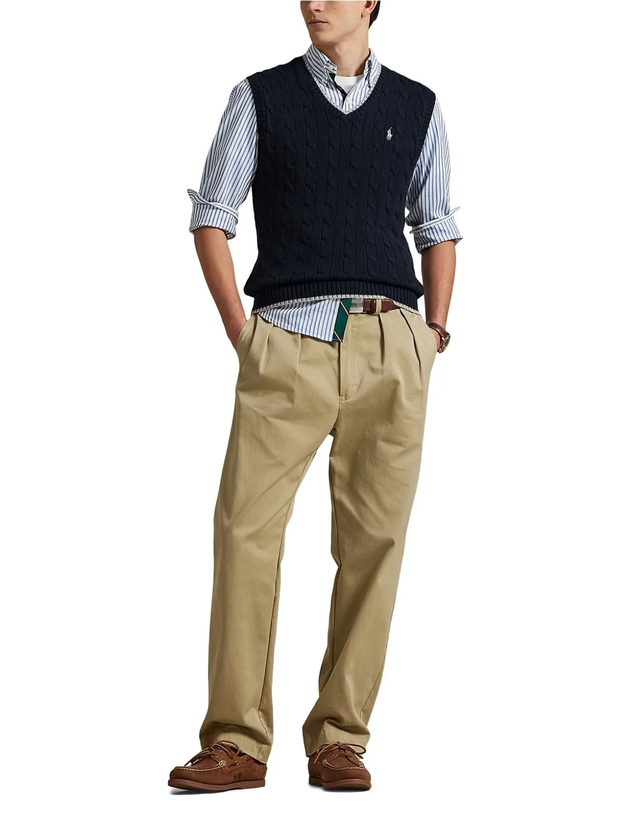 Cable-Knit Cotton Sweater Vest