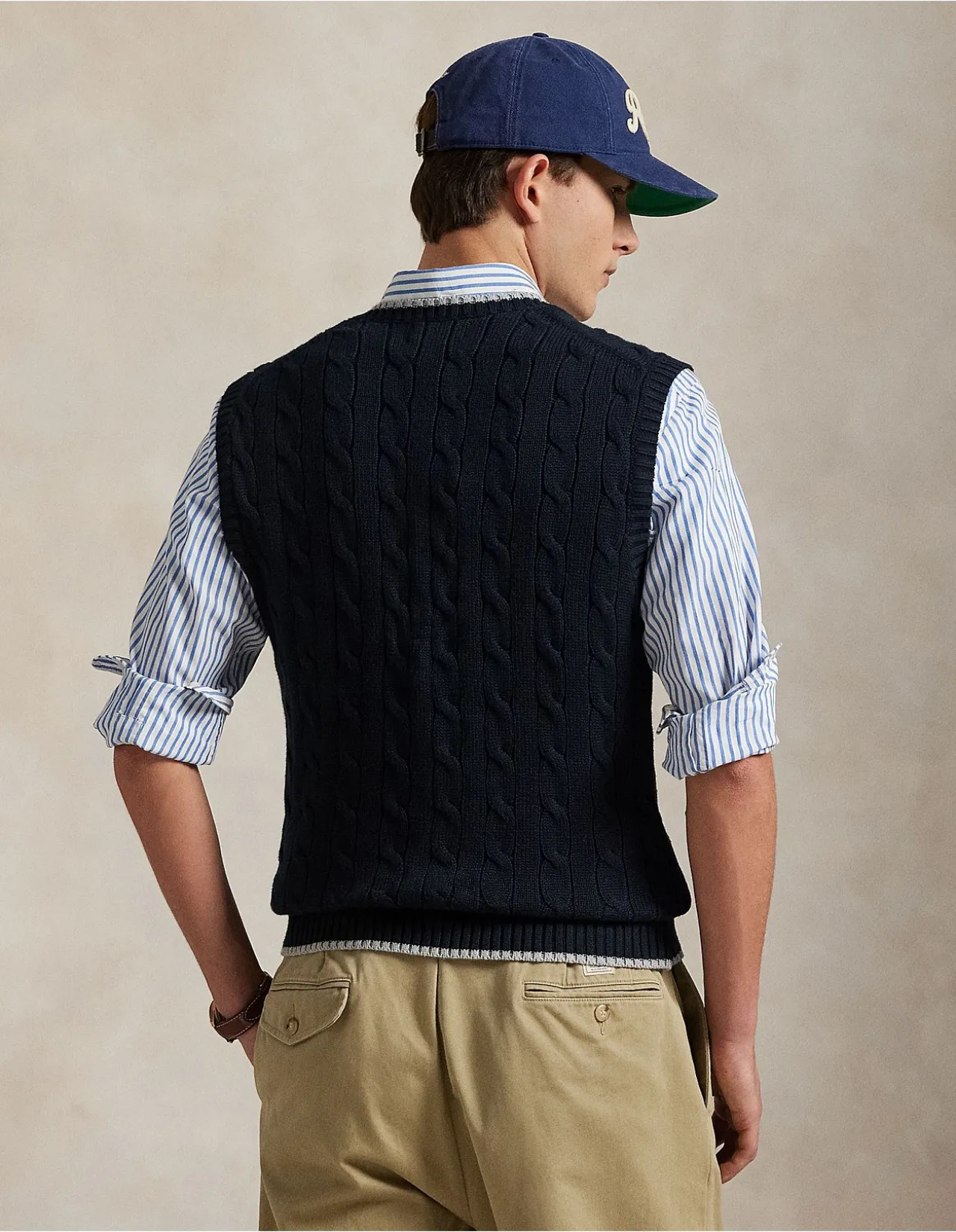 Cable-Knit Cotton Sweater Vest
